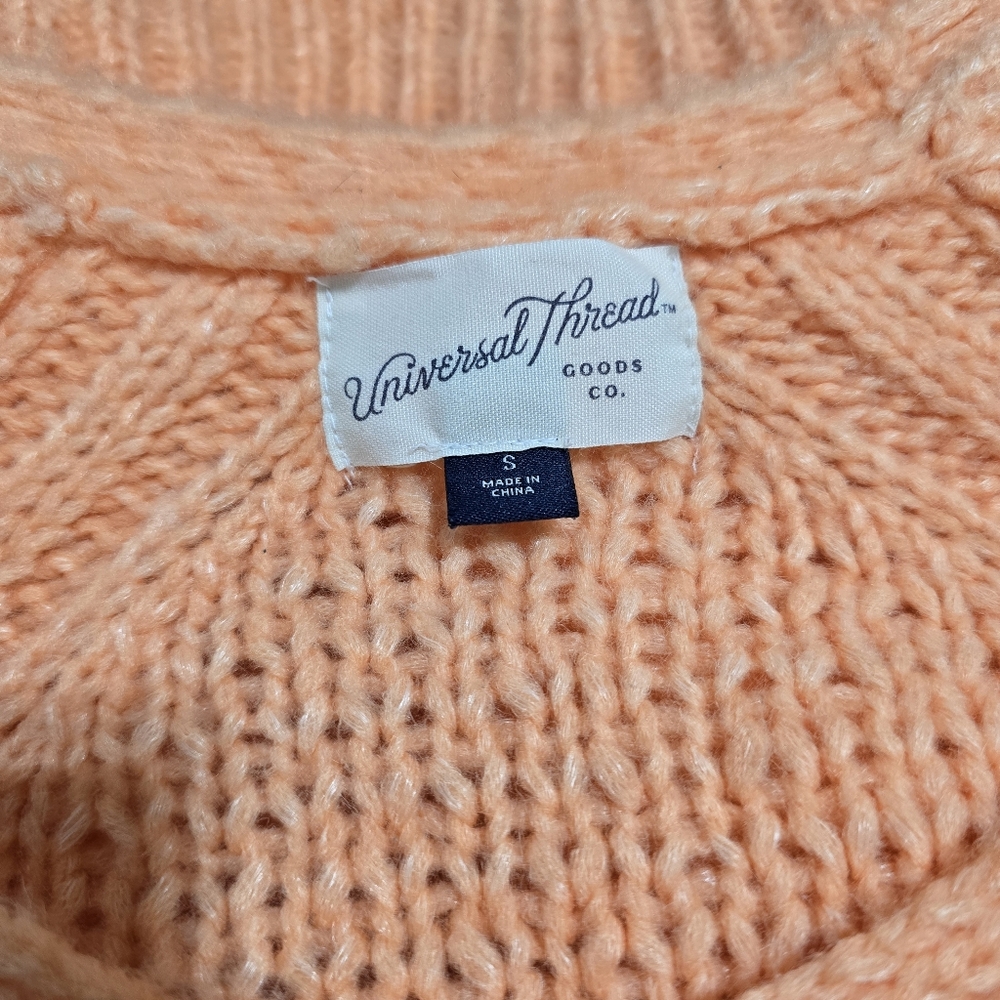 Universal Thread Neon Orange Boxy V- Neck Knit Sweater Sz S - Picture 6 of 6